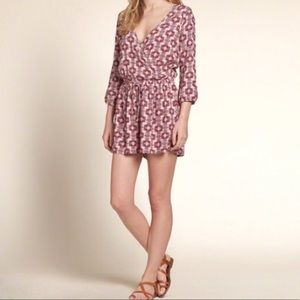 Hollister Pink Wrap Romper
